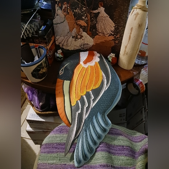 🦅 Tropical Toucan Bird Wall Art Decor🐦 🕊Hand Painted,Vintage Wooden Bird. 🐓 - Picture 4 of 8